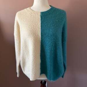 Pinch Two Tone Colorblock Oversized Knit Sweater